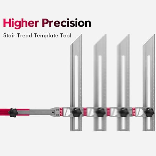 Stair Tread Template Tool - Accurate Gauge for Risers and Cutting - 17.9 to 58.9 Inches