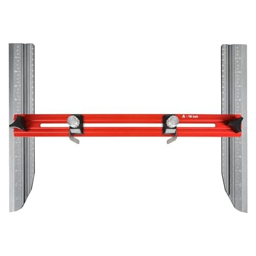 Saker Stair Tread Template Tool - Upgrade Stair Measuring Jig (Red, 1 Set)