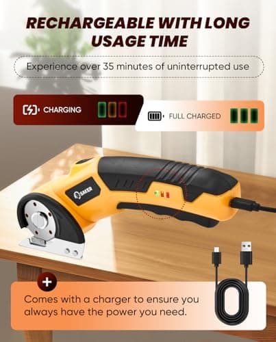Saker Cordless Rotary Cutter, 4V Rechargeable, LED Light, Safety Lock