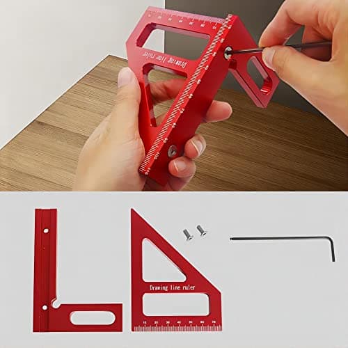 Precision 45/90 Degree 3D Measuring Ruler with Aluminum Alloy, Perfect for Engineers and Carpenter Miter Triangle Tool