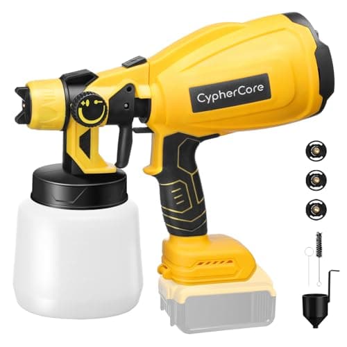20V MAX Cordless Paint Sprayer, 700W, 1000ml, 3 Copper Nozzles, Power Spray Gun for House Painting
