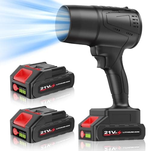 Cordless 21V Leaf Blower, 2-Pack Battery, Perfect for Lawn and Patio Care
