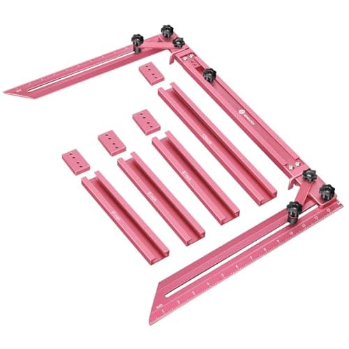 Stair Tread Template Tool with Angled Brace & Flip-Stop, 16.7" to 62.6" Adjustable Length
