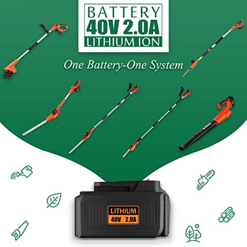 Ukoke 40V 8-Inch Cordless Pole Saw with 2.0Ah Battery & Charger - Easy Tree Trimming!