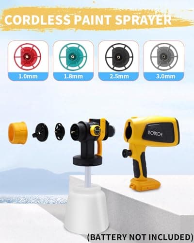 DeWalt Cordless HVLP Paint Sprayer with 4 Copper Nozzles