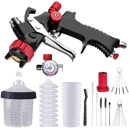 Automotive HVLP Spray Gun Kit with Mixing Cup and Disposable Cups