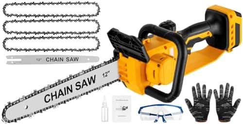 Dewalt Compatible Cordless Mini Chainsaw 12" Brushless Electric with Auto Oiler & Security Lock