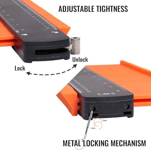 Contour Gauge Lock, 10" & 6" Widen Tool Set for Woodworking, Men Dad Gifts