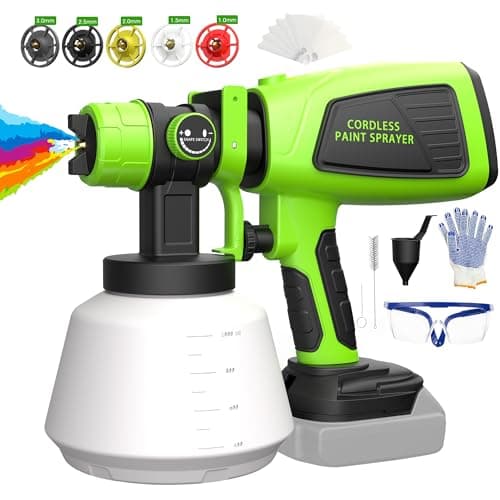 DeWalt 20V Cordless HVLP Paint Sprayer 200W with 5 Nozzles for House Painting