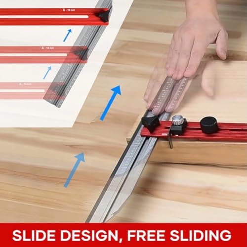 Saker Stair Tread Template Tool - Upgrade Stair Measuring Jig (Red, 1 Set)