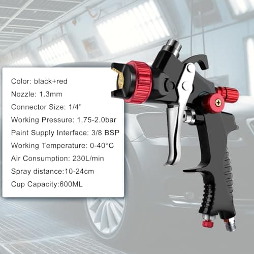 Automotive HVLP Spray Gun Kit with Mixing Cup and Disposable Cups
