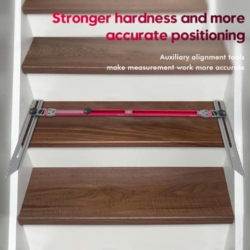 Stair Tread Template Tool - Accurate Gauge for Risers and Cutting - 17.9 to 58.9 Inches