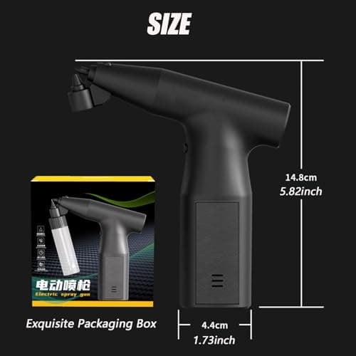 Portable Electric Spray Paint Gun for Cars, Handheld Air Pump, Rechargeable Auto Paint Gun for Car, Bicycle, Motorcycle, Furniture in Black