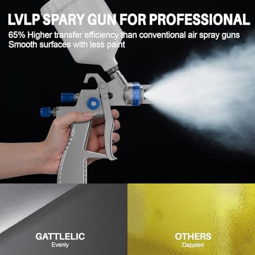 LVLP Precision Air Spray Gun Kit for Car & Home Painting