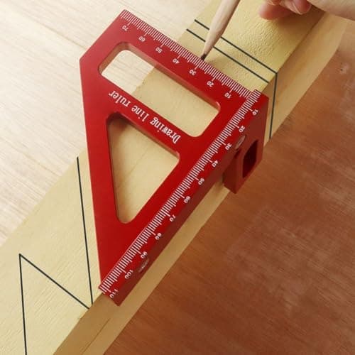 Precision 45/90 Degree 3D Measuring Ruler with Aluminum Alloy, Perfect for Engineers and Carpenter Miter Triangle Tool