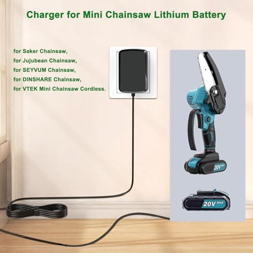 21V Battery Charger for Saker Mini Chainsaw DC20V Power Cord Adapter
