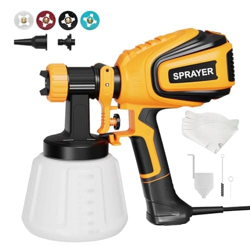 Electric Paint Sprayer with 4 Nozzles and 3 Patterns - Easy to Clean for Home Use