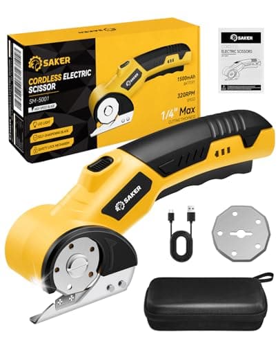 Saker Cordless Rotary Cutter, 4V Rechargeable, LED Light, Safety Lock