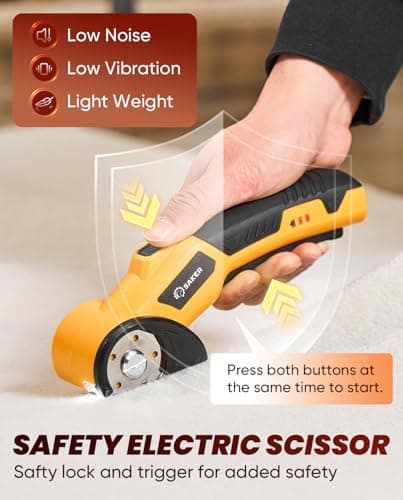 Saker Cordless Rotary Cutter, 4V Rechargeable, LED Light, Safety Lock