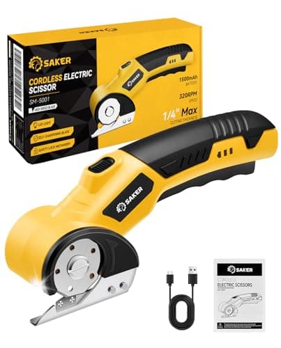 Saker Cordless Rotary Cutter, 4V Rechargeable, LED Light, Safety Lock