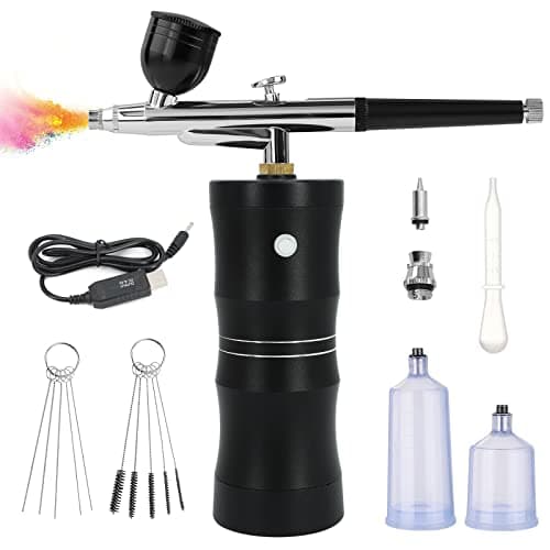 Portable Airbrush Kit with Upgraded Cordless Air Brush Gun