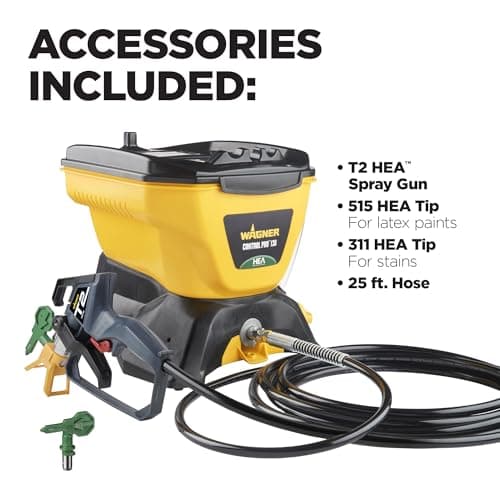 Wagner Control Pro 130 Airless Paint Sprayer, T2 Gun & Tips, High Efficiency, Large Projects
