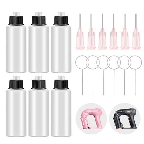 Spray Bottle Set for Saker Paint Sprayer Gun: 6 Bottles, 6 Nozzles, 6 Cleaning Needles