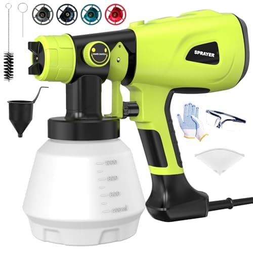 1000W High Power Electric Paint Sprayer with Adjustable Nozzle for Furniture & Home Painting Green