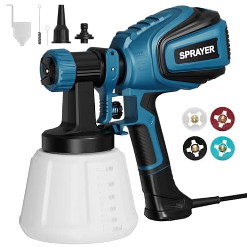 Electric Paint Sprayer with 4 Nozzles and 3 Patterns - Easy to Clean for Home Use