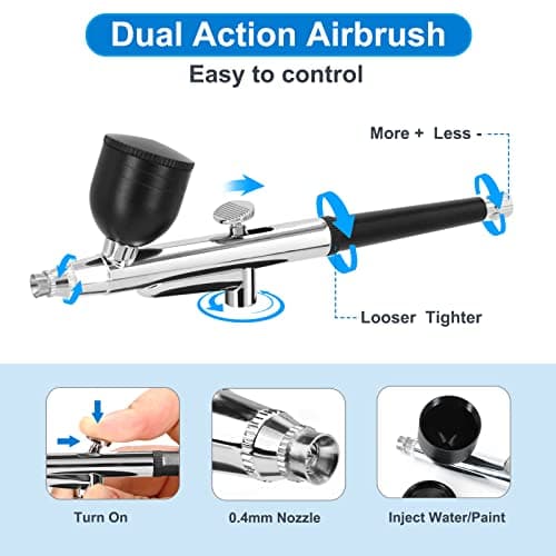 Portable Airbrush Kit with Upgraded Cordless Air Brush Gun