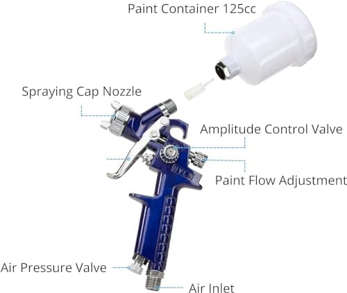 NEIKO 31207A Mini Gravity Feed Air Spray Paint Gun | 1.0 mm | 125 cc