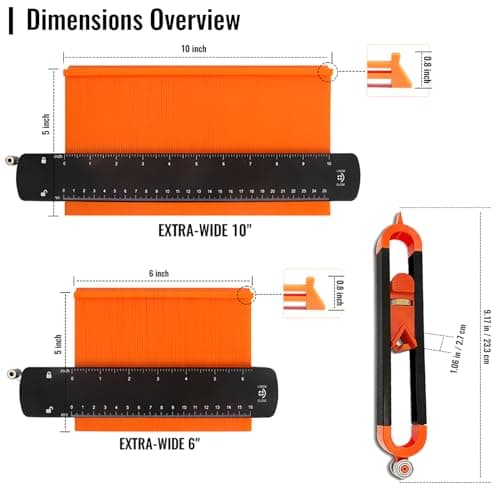 Contour Gauge Lock, 10" & 6" Widen Tool Set for Woodworking, Men Dad Gifts