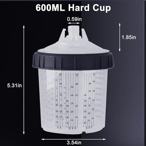 Automotive HVLP Spray Gun Kit with Mixing Cup and Disposable Cups