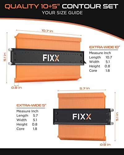 FIXX Extra-Wide Triple-Lock Contour Gauge Tool Set 10” & 5” ABS & Aluminum Alloy Pin Duplicator