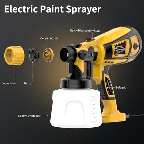 High Capacity 800W 32000RPM HVLP Paint Sprayer for Furniture & More