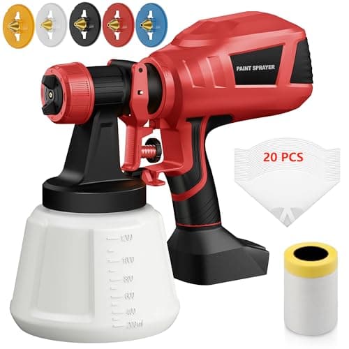 Dewalt Compatible Cordless Paint Sprayer, 5 Copper Nozzles for Indoor Painting