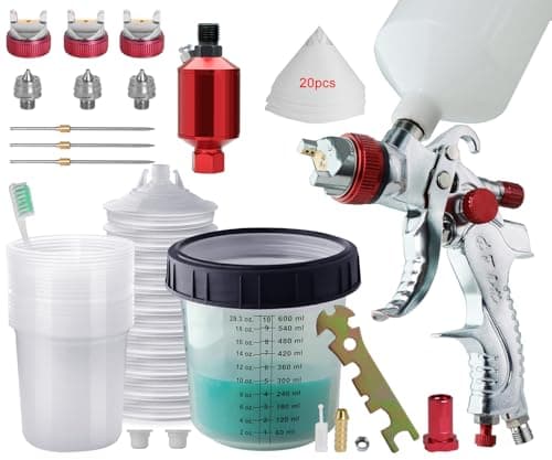 Green HVLP Paint Sprayer with Nozzles & Mixing Cups for Automotive and House Painting