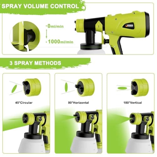 Ryobi 18V Cordless HVLP Paint Sprayer, 1000ML Container, Ceiling, Fence, Cabinet Paint