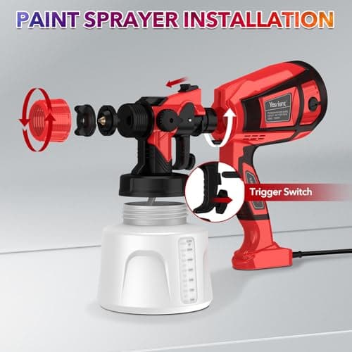 High Capacity 1000W Electric 32000RPM Paint Sprayer with 1400ml Tank