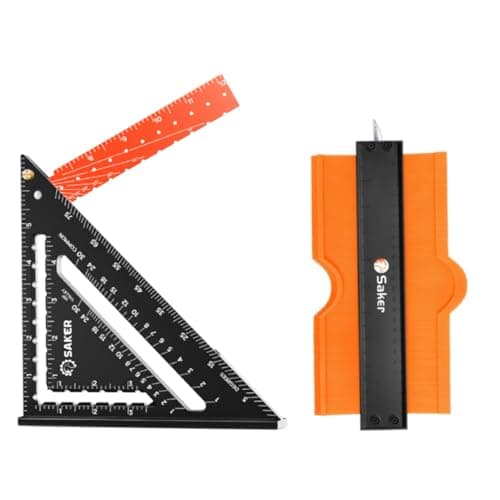 Saker Folding Square 12 inch and Contour Gauge (5 Inch) Profile Tool