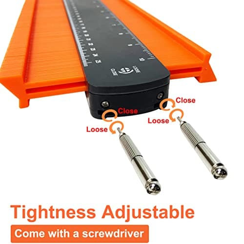 10 Inch Contour Gauge with Lock, Shape and Outline Tool, Duplicator Woodworking Tools for Flooring, Carpenter, Construction