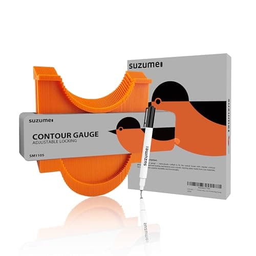 5-Inch Adjustable Lock Contour Gauge for Woodworking with Precise Flakes and Marker Tool