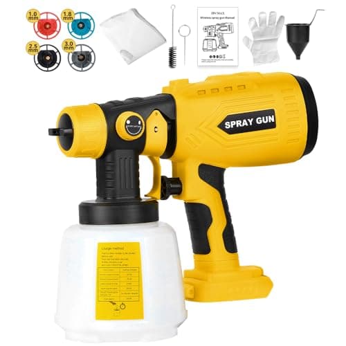 DeWalt 20V Cordless Paint Sprayer, 200W HVLP Brushless Motor, Easy to Clean