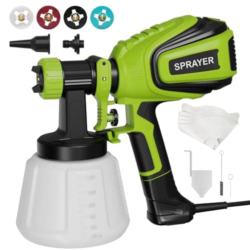 Electric Paint Sprayer with 4 Nozzles and 3 Patterns - Easy to Clean for Home Use