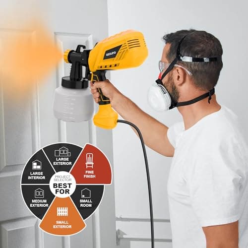 AZZUNO 1000W HVLP Paint Sprayer, 4 Nozzles, 41 Fl Oz Container