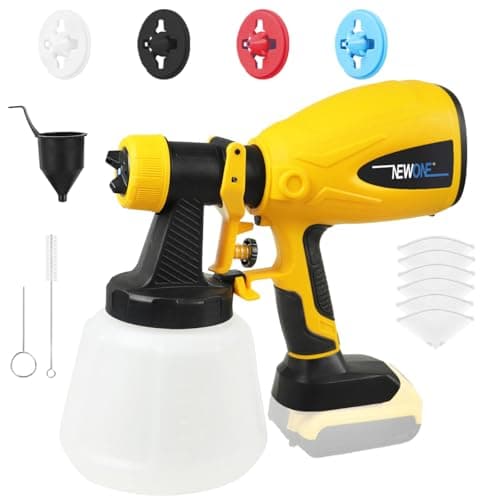 De-Walt 20V MAX Paint Sprayer Gun, 1200ml Capacity, 4 Nozzles, Easy Clean