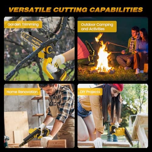 Upgrade 900W Cordless 6-Inch Mini Chainsaw with Auto Oiler for Wood Cutting