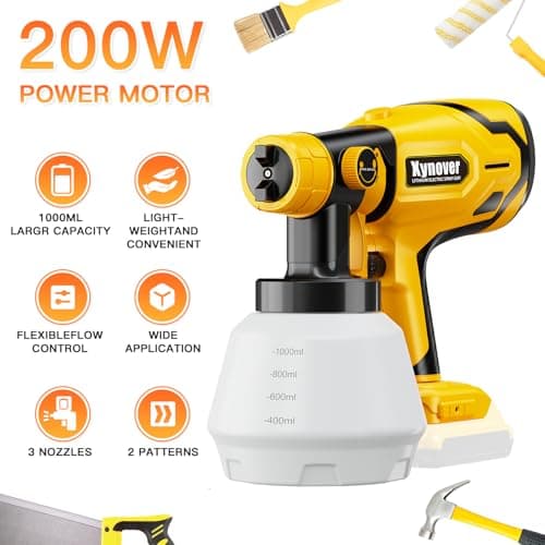 DeWalt 20V MAX Cordless HVLP Paint Sprayer 200W Brushless Motor