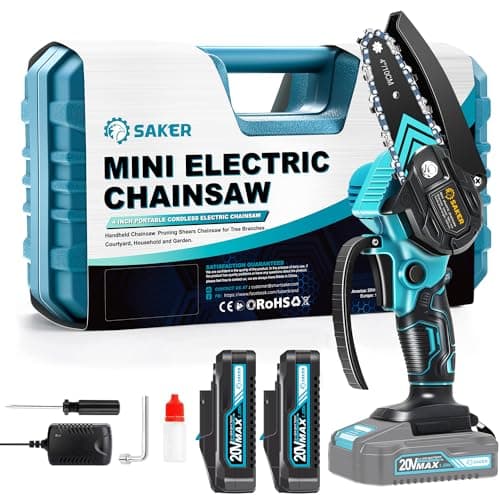 Saker Mini Cordless Electric Chainsaw, 4 Inch Portable Bar