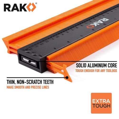 RAK Contour Gauge - 10 Inch Locking Edge Profile Tool for Flooring & Laying Tile